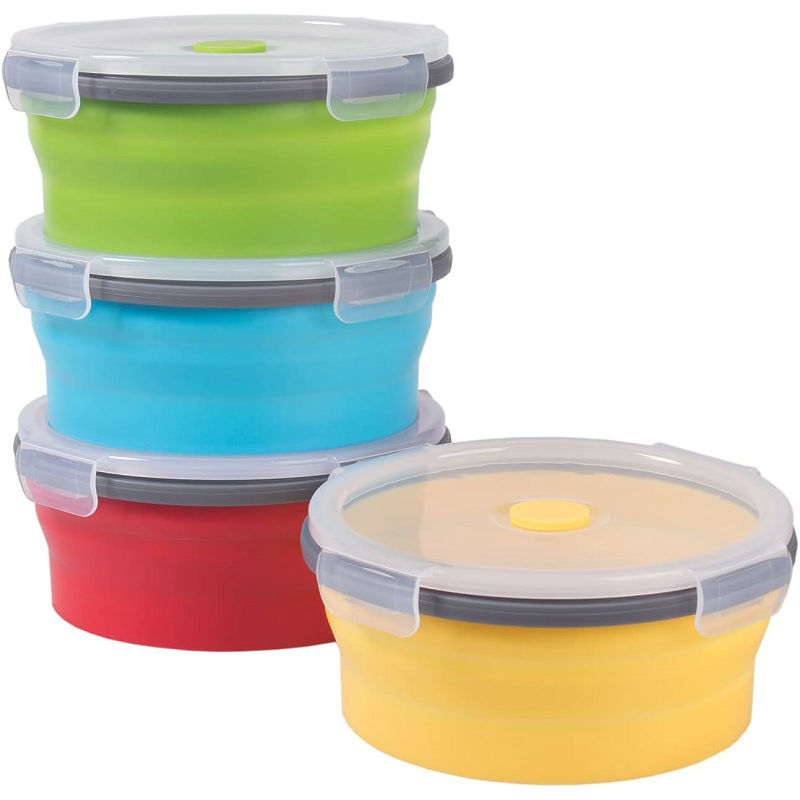 27 oz Collapsible Food Storage Containers with Airtight Lid