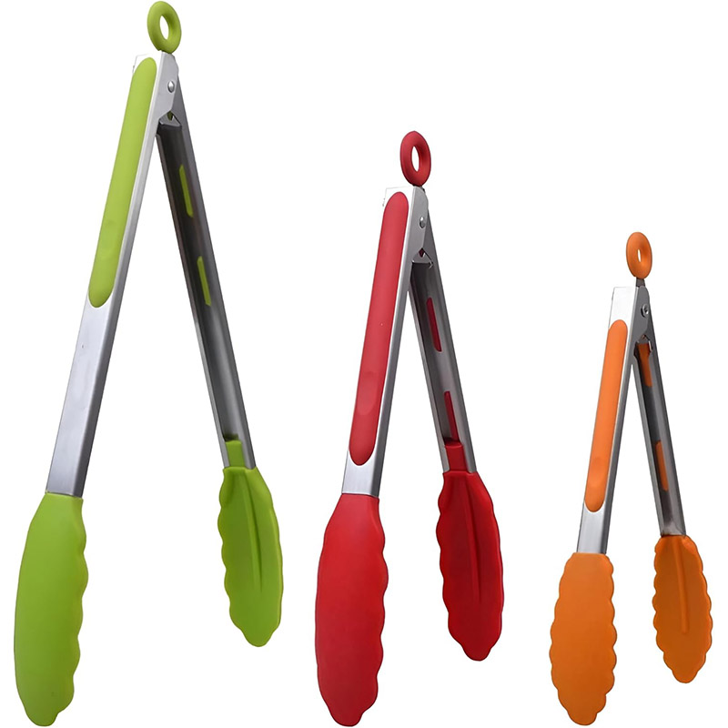 Stainless Steel Tongs with Silicone for BBQ and Cooking