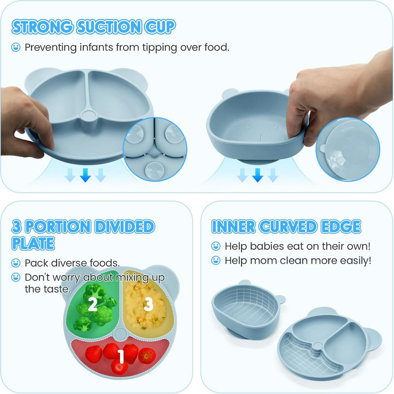Food Grade Silicone Baby Feeding Set
