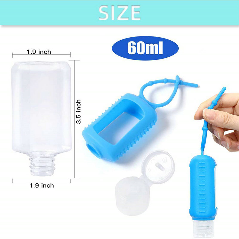 60ml Refillable Squeeze Sanitizer Bottle with Holder
